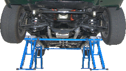 EZcarlift™ provides unobstructed access to all areas of the cars underbody, just like jack stands do.