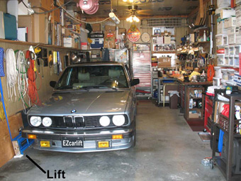 EZcarlift™'s narrow storage profile allows it to be stored in tight spaces